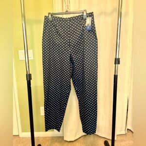 🌸CHARTER CLUB NWT navy polka dots pants. Size 12.